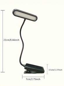 1pc/2pcs Adjustable Brightness & Color Temperature Clip-On Reading Light, Flexible & Portable For Bedside, Bedroom, Book Reading, Available In Black, White, Pink