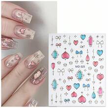 3 片装 Baklow 美甲贴纸，3D 自粘式美甲图案，女士美甲用品 - 彩色 - 查看 6