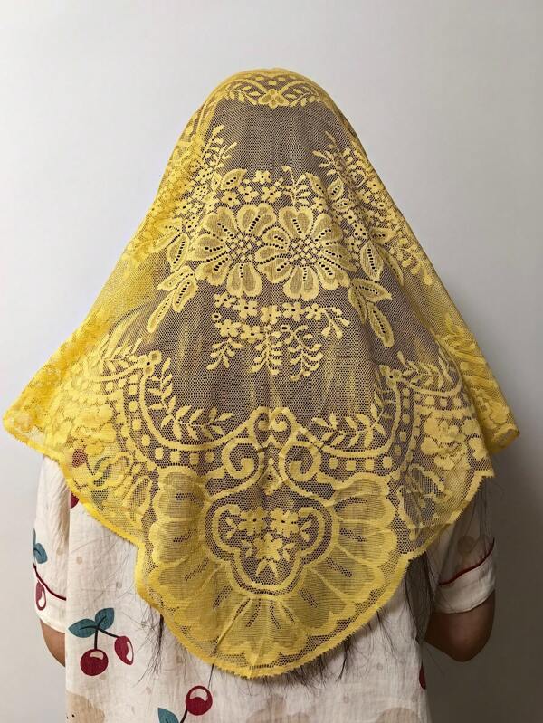 125cm X 60cm / 1 Pc Yellow Lace Trim, Garment Accessories For Headgear, Lampshades, Tablecloth, Dress Hemline, Clothing Decoration