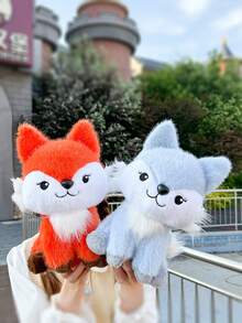 新款可爱狐狸毛绒玩偶，柔软的填充动物玩偶，可爱的设计，完美的儿童生日礼物，复活节主题，豪华房间家居装饰，生日礼物和各种节日礼物 - 彩色 - 查看 5