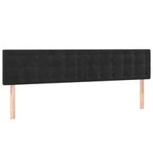 Cabecero  Larryhot Negro 200x5x78/88 cm Terciopelo, resistente y duradero, estilo decorativo, fácil montaje - Negro - Ver 4