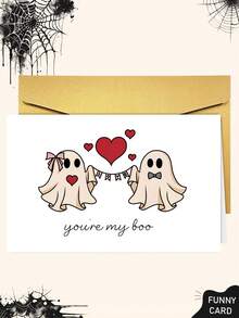 1pc You're My Boo Card, Love Card, Valentine Card, Sweet Card, Cute Card, Relationship Card, Anniversary Card, Husband Card, Boo Valentine Happy Halloween Cards