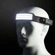 NetHong Waterproof COB LED Motion Sensor Head Torch Headlight USB Rechargeable Headlamp,Ultra-Lightweight Portable Sensor Headlamp, USB Rechargeable Headlamp, Super Bright Night Fishing And Mining Lights, Outdoor Sport, Camping And Fishing Lighting - Black - View 3