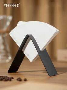 yeefeeco 1pc Coffee Filter Holder Storage, Coffee Filter Storage, Stainless Steel Coffee Filter Paper Holder, Cafe Filter Paper Storage Rack Organization For Coffee Filters, Coffee Accessories - Black - View 1