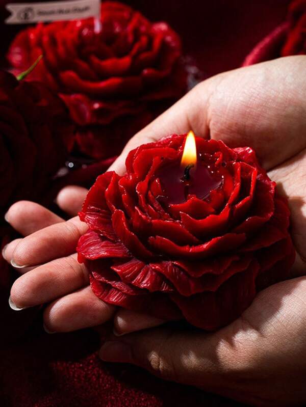 1 Peony Shaped Candle As A Gift For Female Friends, Colleagues, And Classmates, An Aesthetic Fragrance Candle