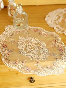 1pc/6pcs Lace Doily Placemat Embroidered Placemats Floral Cutwork Lace Vase Pads Table Centerpiece Table Topper Vintage Home Office Table Decoration For Restaurants/Cafes - Grey - View 11