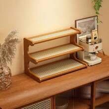 1pc Multi-Layer Desktop Storage Organizer Rack Cup Holder Organizer Rack Retro Creative Practical Office Dining Table Decor Student Dorm Office Supplies Home Rental Furniture