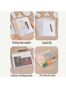 5PCS/10PCS/20PCS Transparent White PP Plastic A4 Document Bags, Modern Simple Multipurpose Waterproof Anti-Fouling Snap Button, Back To School & Office Supplies, Student File Folders - White - View 6
