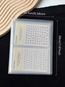 Large Capacity Nail Art Sticker Storage Album, Minimalist Japanese Style Sticker Storage Card Album, Transparent Sticker Storage Notebook, Nail Art Accessories, Nail Stickers Storage Tool (Stickers Not Included) - Multicolor - View 9