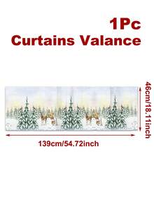 1 件圣诞装饰窗帘，带杆袋，图案包括圣诞树、雪人、雪花和姜饼人，适用于卧室、客厅、餐厅、厨房装饰，也可用作圣诞装饰品、圣诞派对用品、圣诞房间装饰、平安夜装饰、圣诞装饰、圣诞快乐横幅装饰、圣诞节装饰以及 2026 新年装饰。