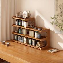 1pc Multi-Layer Desktop Storage Organizer Rack Cup Holder Organizer Rack Retro Creative Practical Office Dining Table Decor Student Dorm Office Supplies Home Rental Furniture