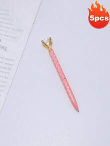 Diamant-Kugelschreiber mit großem Kristall, glänzendem Metallkörper, Rosegold Gästebuch Unterschriftspen, Hochzeitsdekoration, Brautdekoration, Junggesellinnenabschied Zubehör, Hochzeitstischdekoration. Goldene Diamant-Kugelschreiber, Bling Diamant Edelstein Stift Dekor Geschenke für Frauen, Brautjungfern, Kollegen - Verschiedenfarbig - Übersicht 32