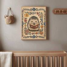 1 件无框刺猬阅读数码艺术印刷品，复古书籍和手绘野花，暖土色调，异想天开的乡村风格海报，爱书人礼物，儿童房装饰，乡村宿舍返校墙面艺术，时髦海报卧室装饰，家居装饰墙面印刷品装饰 - 彩色 - 查看 7