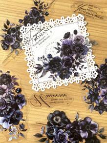 15 件/包花卉英文贴纸，用于剪贴簿，创意美学贴纸贴花，DIY 装饰材料，节日礼物，个性化裁剪贴纸，学校文具用品，用于学校用品，返校