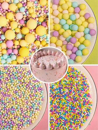 75g/2.6oz, European Style Cake Decoration Sprinkle, Baked DIY Birthday Cake Cupcake, Donut Ice Cream, Lollipop Decoration Beads, Wedding Party Party, Birthday Party, Macaron Matte Color,For Decoration Only, Not Edible