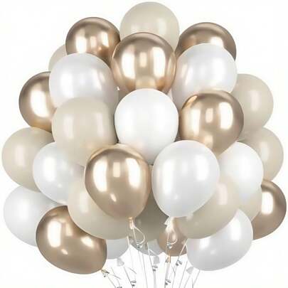 60-pack ballonger beige champagne guld heliumballonger kräm pärlvita aprikos 25 cm naken latex festballongdekoration för bohemiskt bröllop födelsedagsfester bruddusch