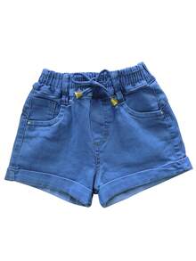 Kit 2 Elastic Jean Shorts For Women And Children Summer Lycra - 中等水洗藍 - 查看 8