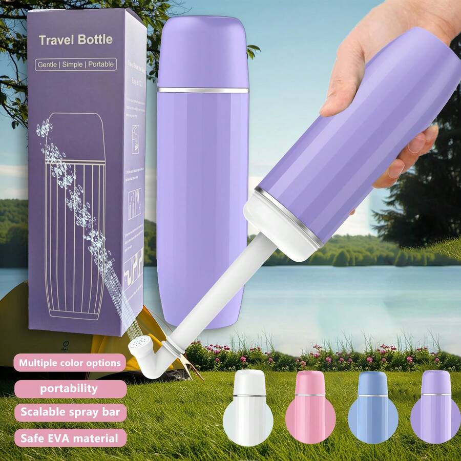 Garrafa Portátil de Bidê de Viagem para Cuidados Pós-Parto e Períneo, Projetada para Higiene Pessoal e Limpeza de Viagem, Design à Prova de Vazamentos para Conveniência, Tanque de Água Destacável Patenteado, Acessórios de Banheiro, Ferramentas de Banheiro