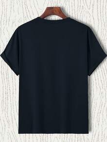 Men'S Vibrant Soccer Ball Print T-Shirt - Bright Orange, Casual Round Neck Tee With Dynamic Black & White Design, Perfect For Sports Events, Casual Attire, And Soccer Fans, Soccer Shirts - màu đen - Xem 3