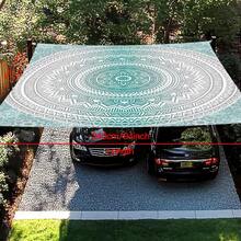 1 件户外加厚防水防晒渐变绿波西米亚图案户外花园庭院遮阳篷沙滩帐篷，含绳索