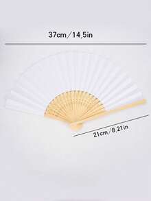 1/10pcs Customized White Paper Fans With Name Engraving, Includes Card Rope Organza Bag, Handheld Folding Fan For Wedding Party Favors And Souvenirs - Multicolor - View 2