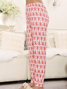 بنطلون بيجامة نسائي مطبوع بصورة القرد، مناسب للارتداء في المنزل وأيام الهالوين والكريسماس والخريف