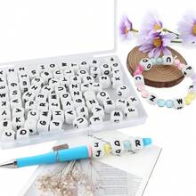26/52/78/130pcs A-Z Silicone Letter Beads - DIY Personalized Jewelry Making Set, Craft Supplies For Name Bracelets, Keychains, Pendants, ID Lanyards & Bead Pens - 26-piece Alphabet Beads Set - View 2