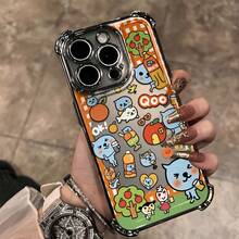 Diseño de bebida estilo anime lindo, esta funda de teléfono con patrón de cuadros adecuada para 16, 15, 14, 13, 12, 11 Pro, X, XR, XS, 8, Plus.Procesamiento de placa eléctrica, transparente, cubierta trasera suave.17   17promax - Plateado - Ver 4