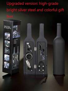 3/5 Pcs Luxury Stainless Steel Bottle Opener Gift Set With Gift Box, Suitable For Party Decor, Clubs, Restaurants & Home Use - Ideal Gift For Holiday Celebrations, Birthdays