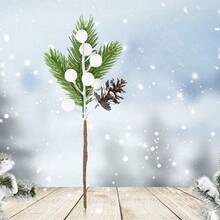 1/3/5pcs Christmas Red Berries Pine Cone Branches Artificial Pine Needles Christmas Tree Ornaments Home Decoration Diy Wreath Gift Holiday Decoration Simulation Plant Christmas Decorations Room Decor Winter