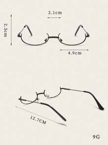 1 pièce Monture de lunettes de mode à demi-bord ovale pour femmes, accessoire de mode au style rétro