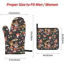 Mushrooms Snails Butterflies Oven Mitts And Potholders Professional Heat Resistant Cotton Oven Mitts Kitchen Gloves 4 Piece Set - 1 - View 5