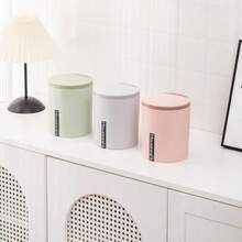 1 pieza Basurero de escritorio con tapa abatible, Papelera de almacenamiento para oficina, Apto para baño, cocina, bote de basura del inodoro