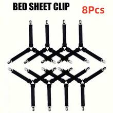 4/8pcs Sheet Holder Strap Sheet Holder Sheet Holder Buckle - Adjustable Elastic Sheet Holder For Wrinkled Sheets - White - View 15