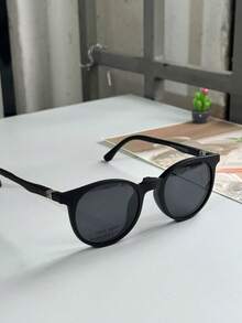 Children's Glasses Frame For Boys Clip-On 2 In 1 Round Polarized Lens 1019 - 黑色 - 查看 4