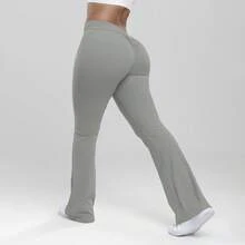One Piece Women's Gym Jersey Trousers Are Suitable For Yoga Sports, Running, And Festivals - 灰色 - 查看 2