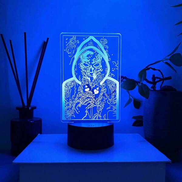 1 pièce Petite veilleuse 3D créative, lampe décorative à changement de couleur 7 couleurs avec contrôle tactile USB, lumière d'ambiance pour salle de jeux, cadeau de fête