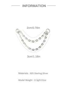 EleRunis 1PC Bạc Sterling 925 Hình Trái Tim/Xỏ Khuyên Hoa Tai Chuỗi Charm Sụn Phẳng Xỏ Khuyên Xoắn Ốc Trang Sức Cao Cấp Cho Trang Phục Hàng Ngày Tiệc Cưới Đính Hôn Kỷ Niệm Ngày Lễ Tình Nhân - Nhiều màu - Xem 8
