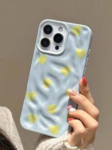 1 pieza Patrón de arruga lindo y de moda, con elemento de amor, protector y de alta calidad, adecuado para iPhone: iPhone13, iPhone13/13pro/13pro Max, iPhone14/14 Pro/14pro Max, iPhone15/15pro/15pro Max, iPhone16/16pro/16pro Max