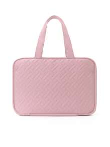 大号悬挂式洗漱包，防水可折叠手提包，旅行化妆剃须刀收纳包，女士化妆包，学习用品，大学宿舍用品，学生旅行必备，学校假期返校洗漱包，防水洗漱包 - 粉色 - 查看 5
