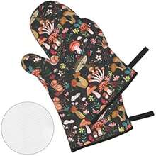 Mushrooms Snails Butterflies Oven Mitts And Potholders Professional Heat Resistant Cotton Oven Mitts Kitchen Gloves 4 Piece Set - 1 - View 4