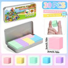 30PCS Magnetic Blocks - Toddler Girl Toys, Magnet Building Blocks With Ron Box , STEM Sensory Outdoor Autism Toys For 3-5 Year Old Boys & Girls, Magnetic Cubes Classroom Must Haves For Kids Ages 3+