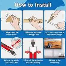 1 件 2M X 1.5CM / 78.74 X 0.59 英寸自粘式柔性 D15 电缆盖，PVC 电线导管，家庭和办公室使用的电缆隐藏器，覆盖电缆和电缆托盘