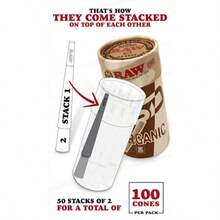 RAW Six Shooter For King Size + RAW Organic King Size Cones 100 Pack - như hình ảnh - Xem 2