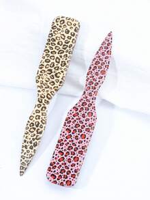 1 件豹纹光滑后背发刷，适用于光滑马尾发髻和抚平头发、散落、边缘控制、向后梳理和挑逗发刷，带宽鼠尾，用于分区和分缝、发刷、梳子和理发沙龙配件、美容旅行必需品、返校、旅行度假必需品、女士发饰