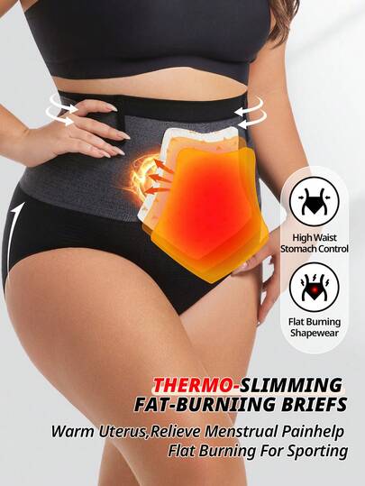 FLARIXA Plus Size Women Seamless High Waist Shaping Panty Sports Shapewear Swear Boosting Workout Trainning Abdomen Control Waist Support Briefs Anti-Roll Waistband Slimming Underwear