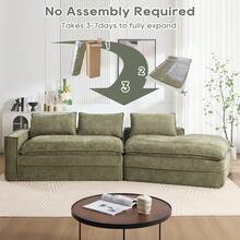 Modern Minimalist Modular Sectional Sofa, Upholstered Cloud Couch With Deep Seats, Right Facing Chaise For Living Room-Green - Green - View 8