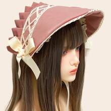 可爱的洛丽塔风格蕾丝边蝴蝶结头饰，角色扮演配件万圣节 - 彩色 - 查看 8