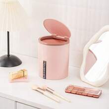 1 pieza Basurero de escritorio con tapa abatible, Papelera de almacenamiento para oficina, Apto para baño, cocina, bote de basura del inodoro