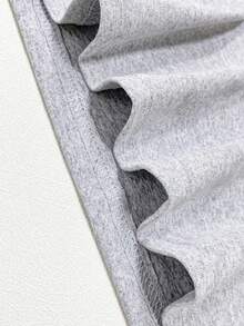 Women's Plain Square Neck Bodycon Dress, Casual Short Sleeve Long Dress For Summer, Ladies Clothes For Daily Wear, Women's Dress - 灰色 - 查看 5